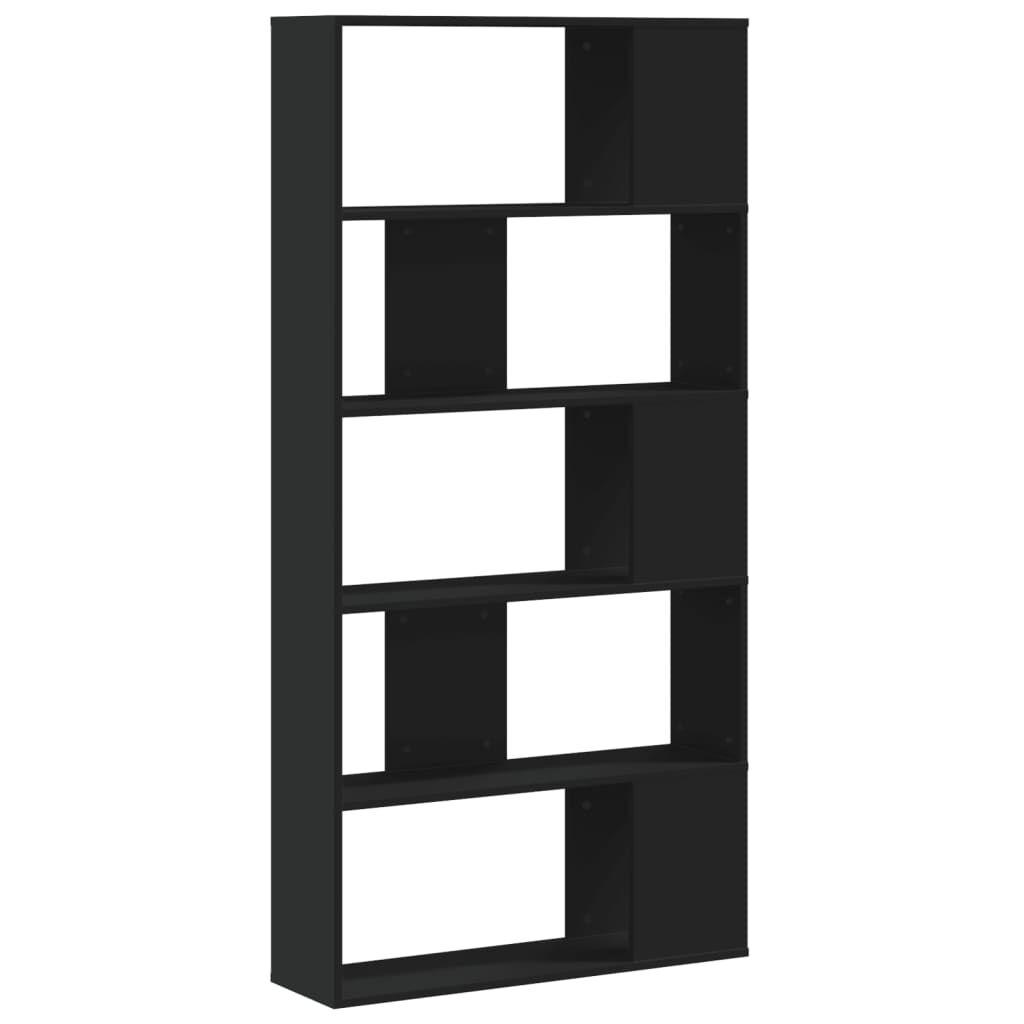 vidaXL Βιβλιοθήκη 5 Επιπέδων Μαύρη 80,5x23,5x162,5 εκ. Επεξεργ. Ξύλο