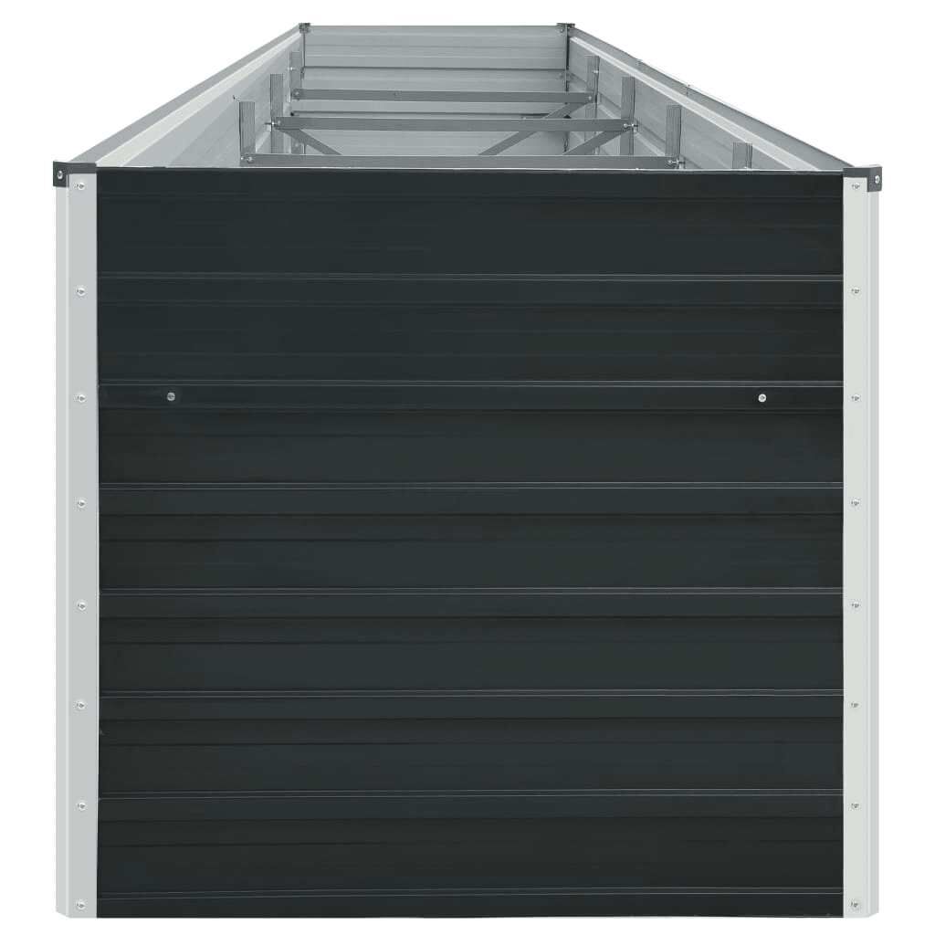 vidaXL Ζαρντινιέρα Υπερυψωμένη Ανθρακί 400x80x77 εκ. Γαλβαν. Χάλυβας