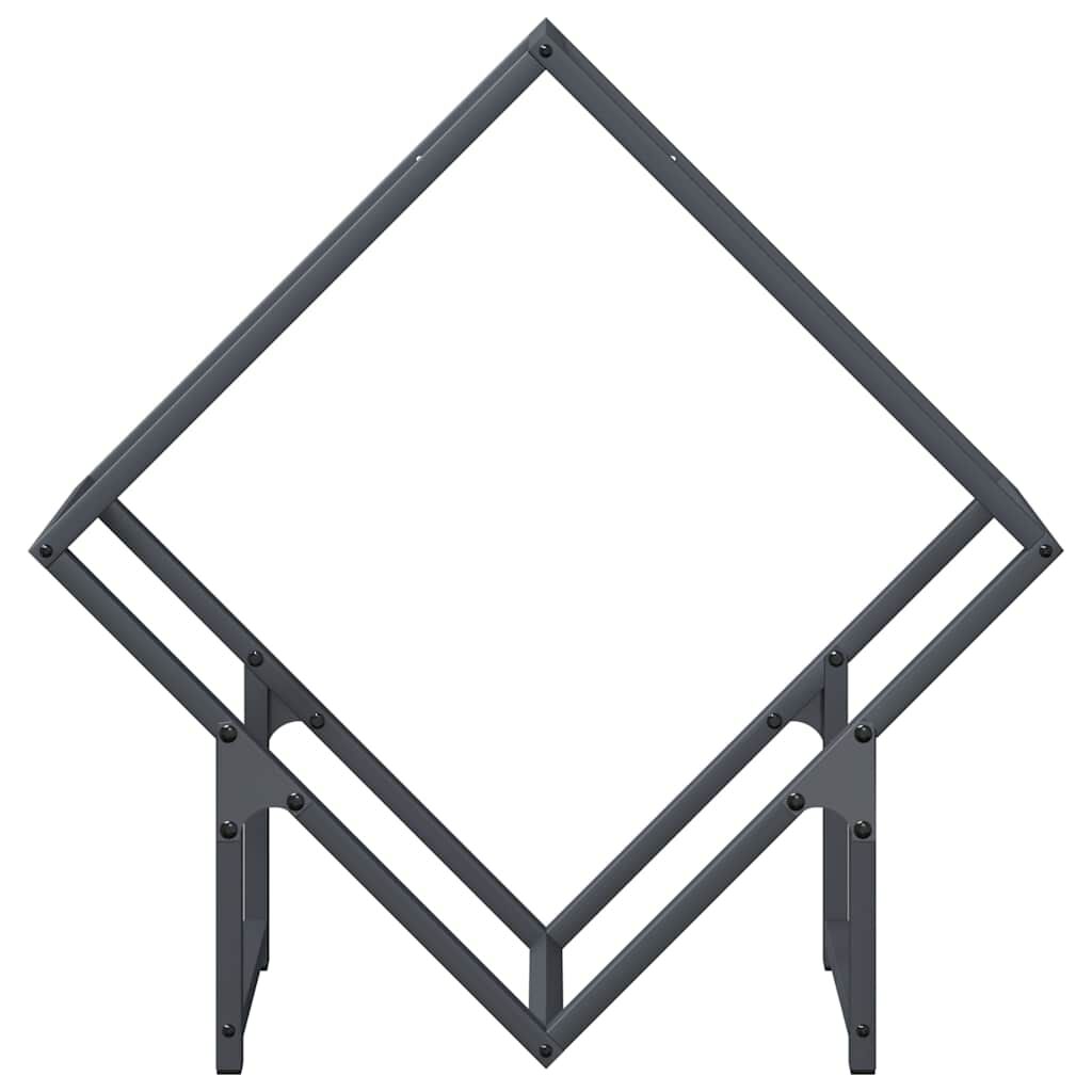 vidaXL Ράφι για καυσόξυλα Ανθρακί 60x25x60 cm Ατσάλι ψυχρής έλασης