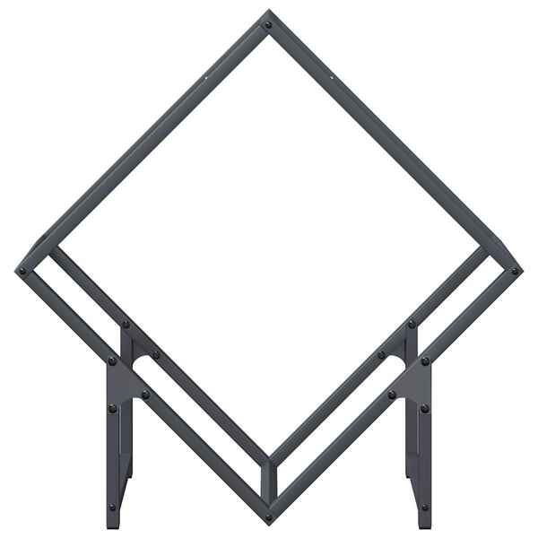 vidaXL Ράφι για καυσόξυλα Ανθρακί 60x25x60 cm Ατσάλι ψυχρής έλασης