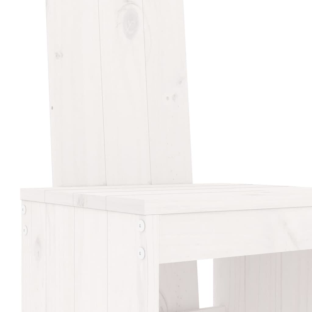 vidaXL Σκαμπό Μπαρ 2 τεμ. Λευκά 40 x 42 x 120 εκ. Μασίφ Ξύλο Πεύκου