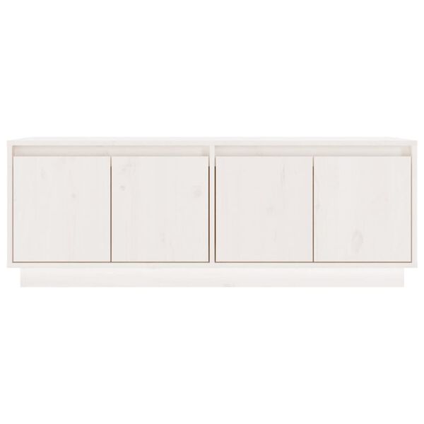 vidaXL Έπιπλο Τηλεόρασης Λευκό 110 x 34 x 40 εκ. από Μασίφ Ξύλο Πεύκου