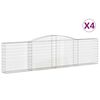 vidaXL Συρματοκιβώτια Τοξωτά 4 τεμ. 400x30x100/120 εκ. Γαλβαν. Ατσάλι
