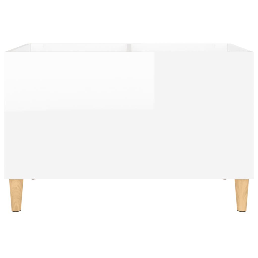 vidaXL Δισκοθήκη Γυαλιστερή Λευκή 74,5x38x48 εκ. Επεξεργασμένο Ξύλο
