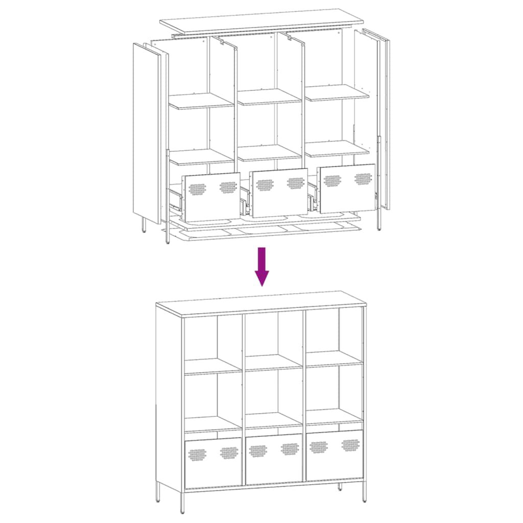 vidaXL Ραφιέρα Πράσινο Λαδί 101,5x39x103,5 εκ. από Ατσάλι