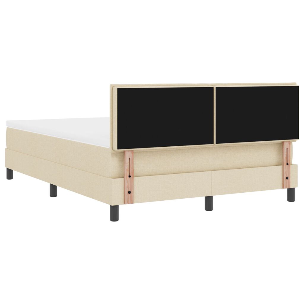 vidaXL Κρεβάτι Box Spring με Στρώμα Κρέμα 140x200 εκ. Υφασμάτινο