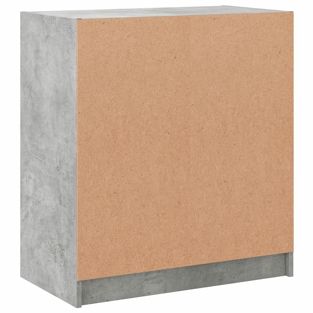 vidaXL Βοηθητικό Ντουλάπι Γκρι Σκυροδ. 68x37x75,5 εκ. Γυάλινες Πόρτες