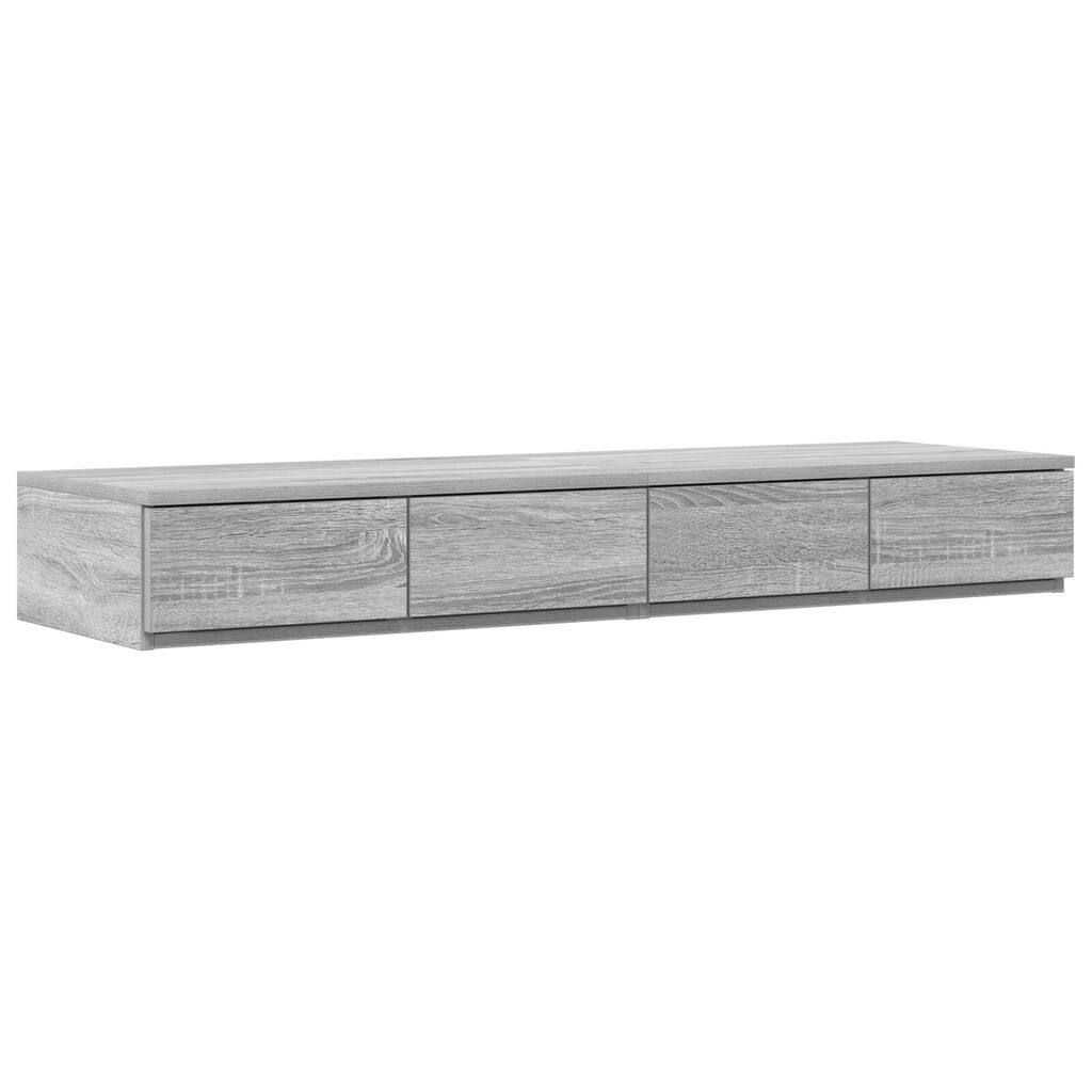 vidaXL Συρτάρια Κρεβατιού Γκρι Σονομά 120x36,5x16,5 cm Επεξεργασμένο Ξύλο