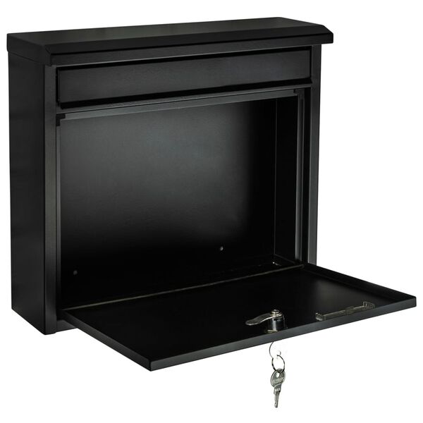 HI Γραμματοκιβώτιο Μαύρο 36 x 12 x 32 εκ.