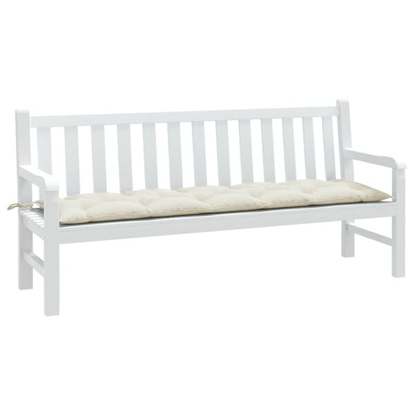 vidaXL Μαξιλάρι Πάγκου Κήπου Κρεμ Μελανζέ 180x50x7 εκ. Ύφασμα