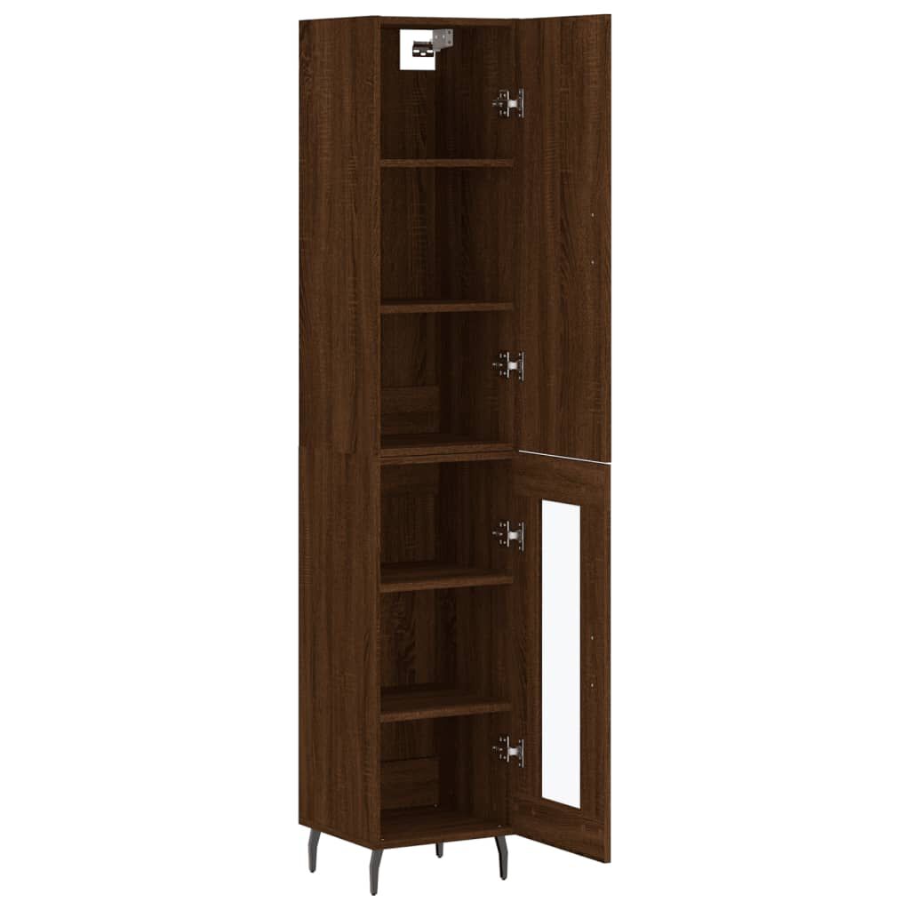 vidaXL Ντουλάπι Καφέ Δρυς 34,5 x 34 x 180 εκ. από Επεξεργασμένο Ξύλο