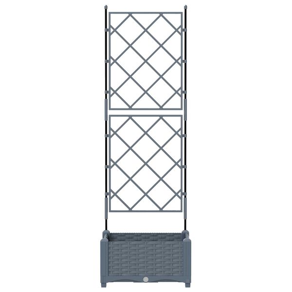 vidaXL Γλάστρα Κήπου με Στήλη Ανοιχτό Γκρι 40x40x125.5 εκ