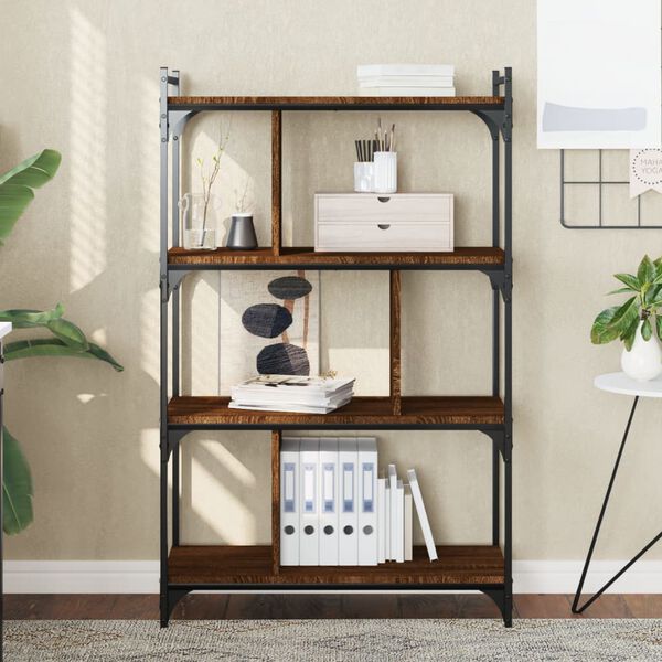 vidaXL Βιβλιοθήκη 4 Επιπέδων Καφέ Δρυς 76 x 32 x 123 εκ. Επεξ. Ξύλο