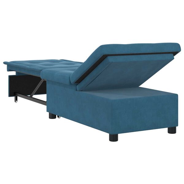 vidaXL Καναπές Κρεβάτι 3-in-1 Pull-Out Σχεδιασμός Μπλε Βελούδο