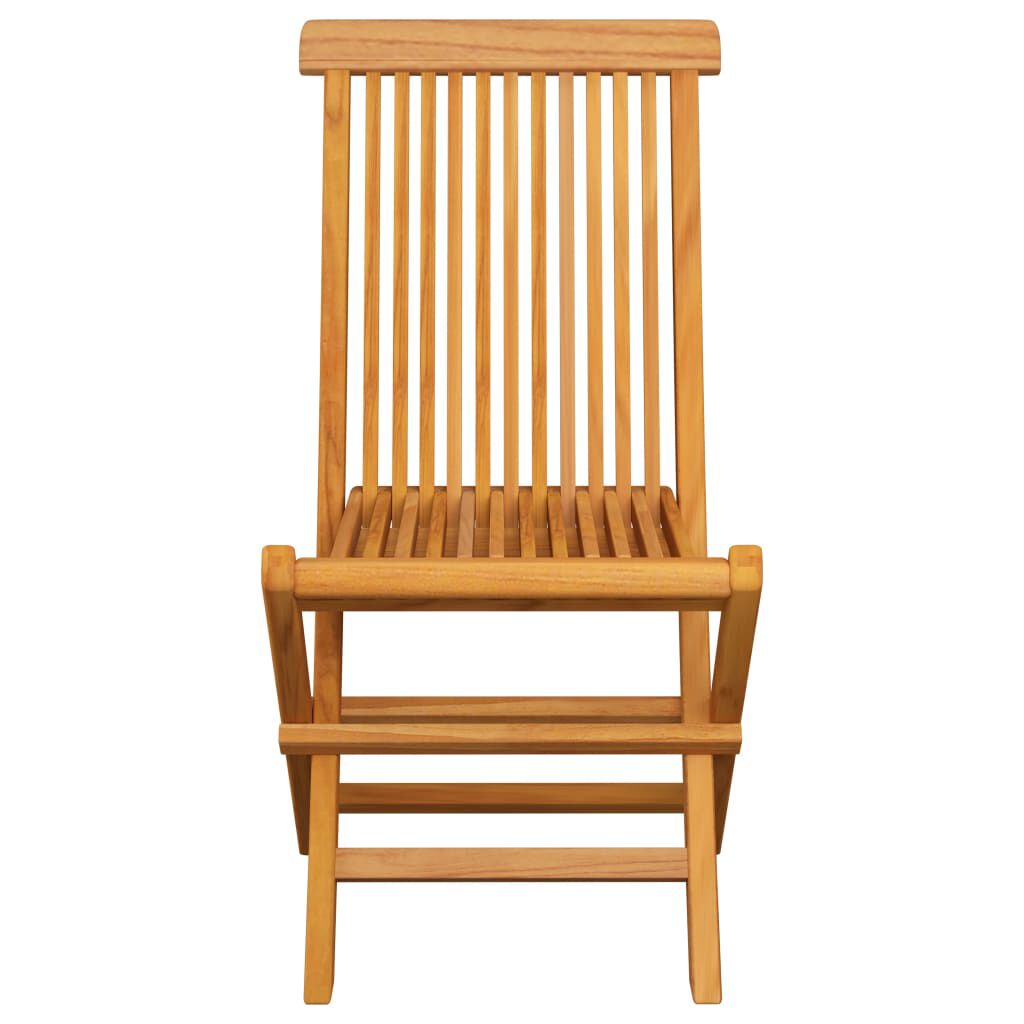 vidaXL Καρέκλες Κήπου 4 τεμ. Μασίφ Ξύλο Teak με Γκρι Καρό Μαξιλάρια