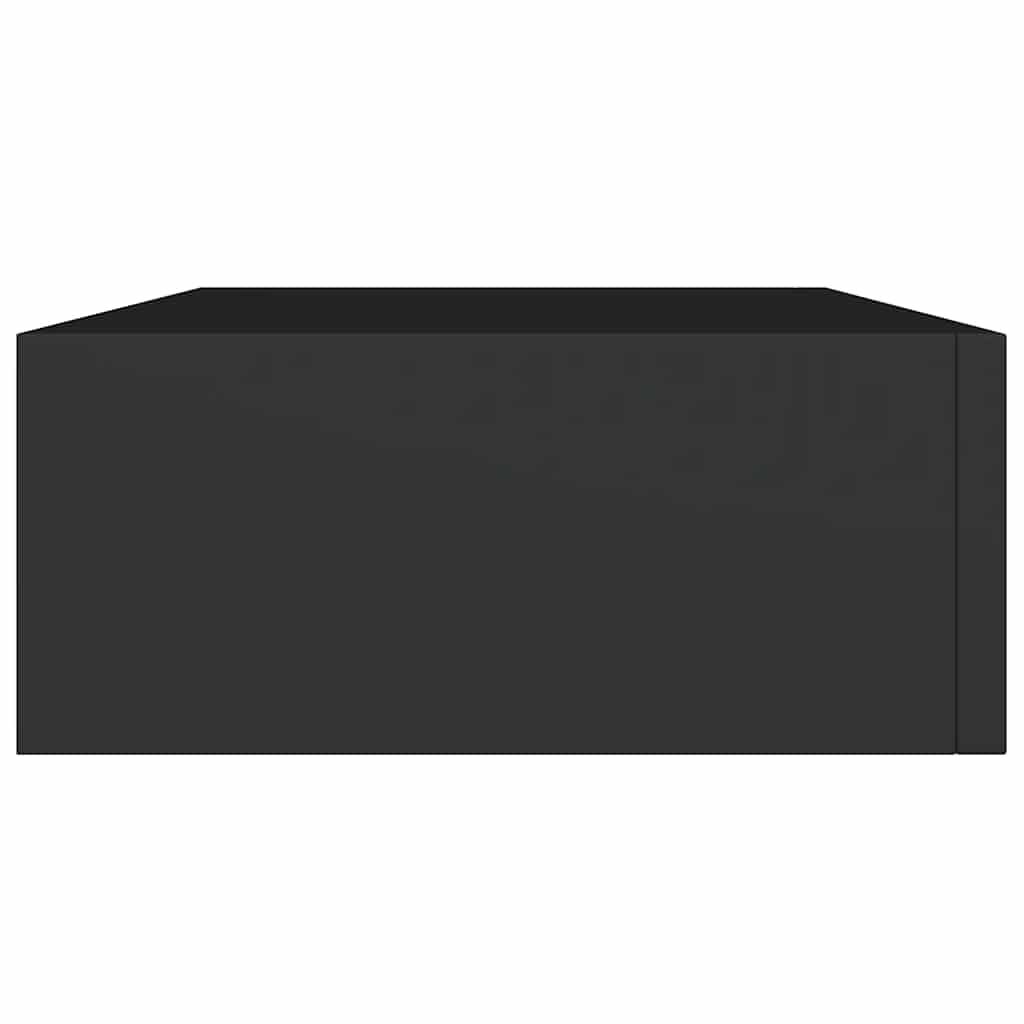 vidaXL Ράφια Τοίχου με Συρτάρια 2 Τεμ. Μαύρα 40 x 23,5 x 10εκ. από MDF