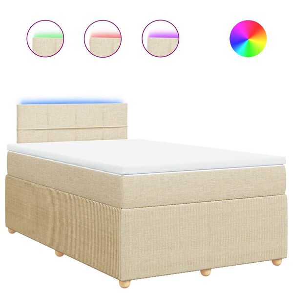 vidaXL &Kappa;&rho;&epsilon;&beta;ά&tau;&iota; Boxspring &mu;&epsilon; &Sigma;&tau;&rho;ώ&mu;&alpha; &Kappa;&rho;&epsilon;&mu; 120x200 &epsilon;&kappa;. &Upsilon;&phi;&alpha;&sigma;&mu;ά&tau;&iota;&nu;&omicron;