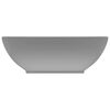 vidaXL Νιπτήρας Πολυτελής Οβάλ Ανοιχτό Γκρι Ματ 40 x 33 εκ. Κεραμικός