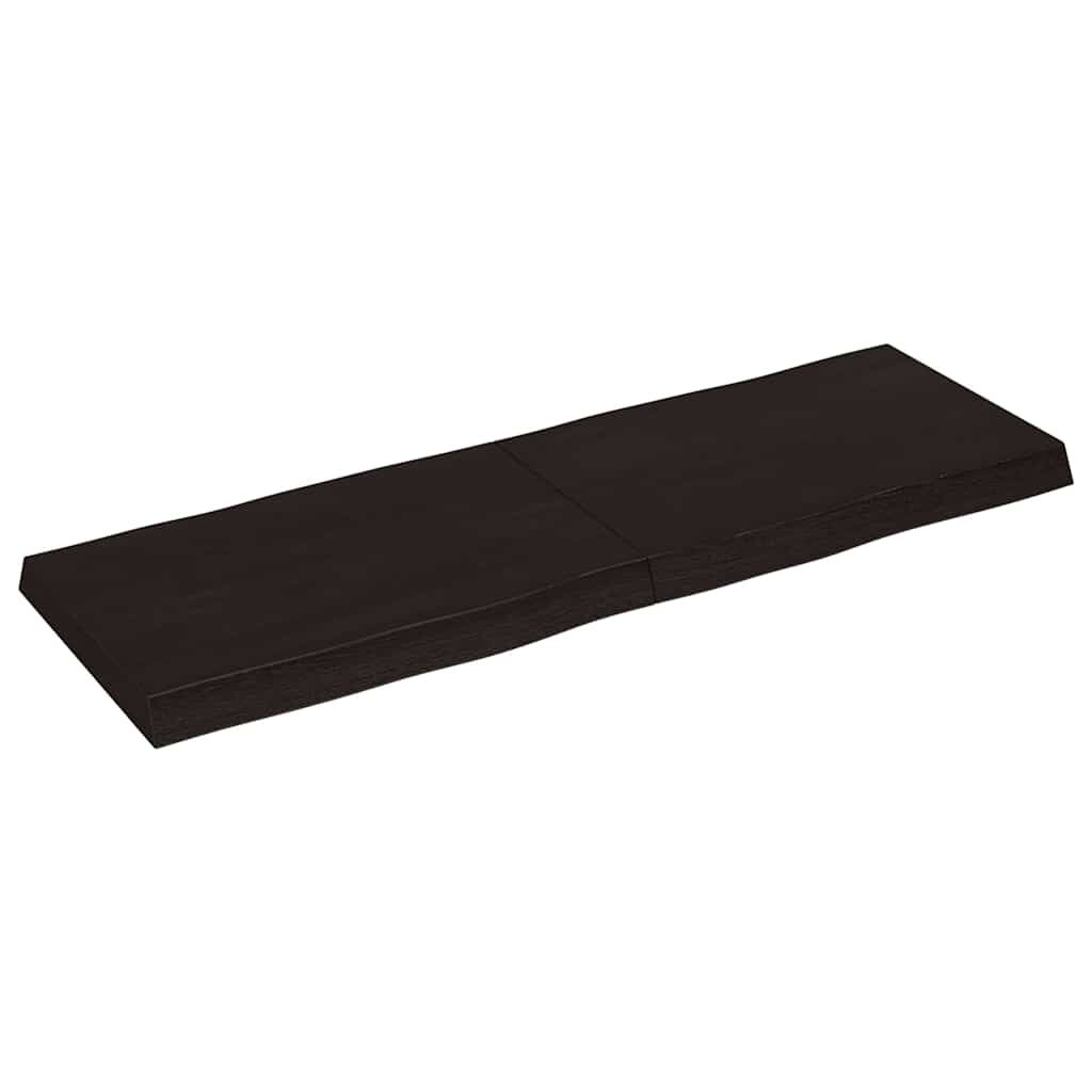 vidaXL Επιφ Τραπεζιού Αν Καφέ 120x40x(2-6)εκ.Ακατέργ. Μασίφ Ξύλο Δρυός