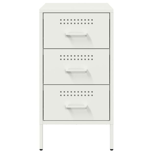 vidaXL Κομοδίνο Λευκό 36x39x68 εκ. από Χάλυβα