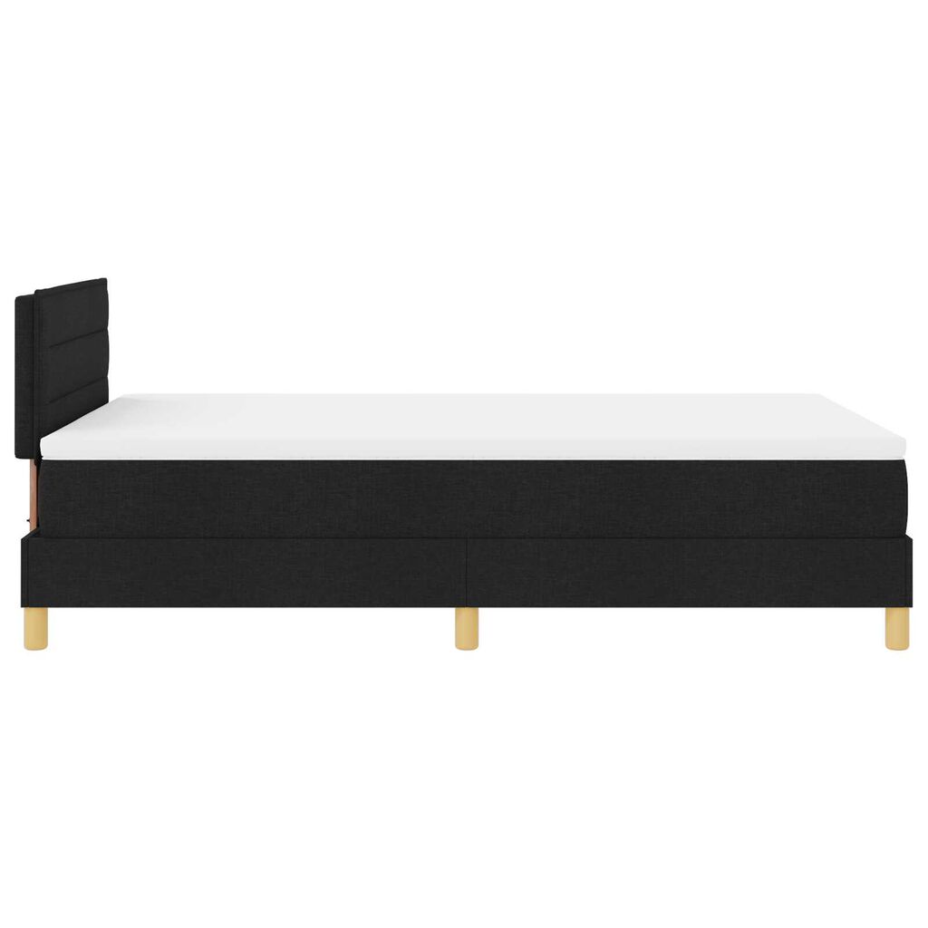 vidaXL Κρεβάτι με ελατήριο με στρώμα & LED Μαύρο 120x190 εκ. Ύφασμα