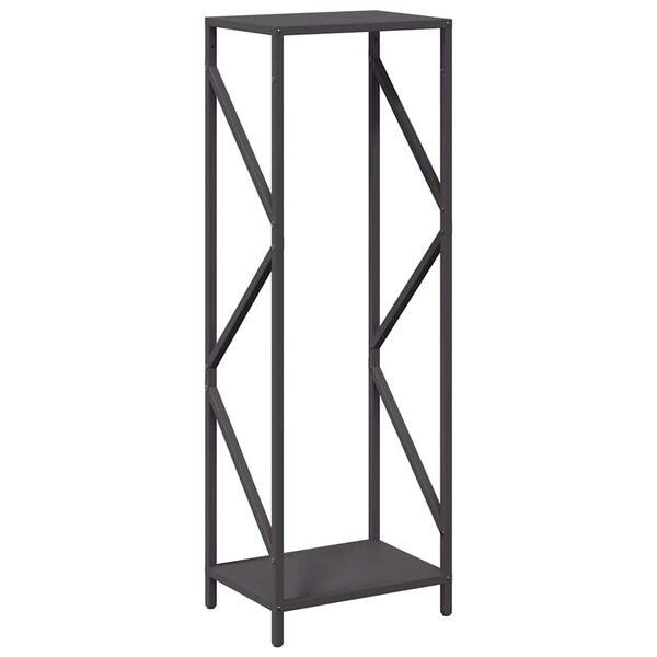 vidaXL Ράφι για καυσόξυλα Μαύρο 34x25x100 cm Ατσάλι ψυχρής έλασης