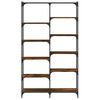 vidaXL Βιβλιοθήκη Καπνιστή Δρυς 100x32x170 εκ. Επεξεργ. Ξύλο / Σίδηρος