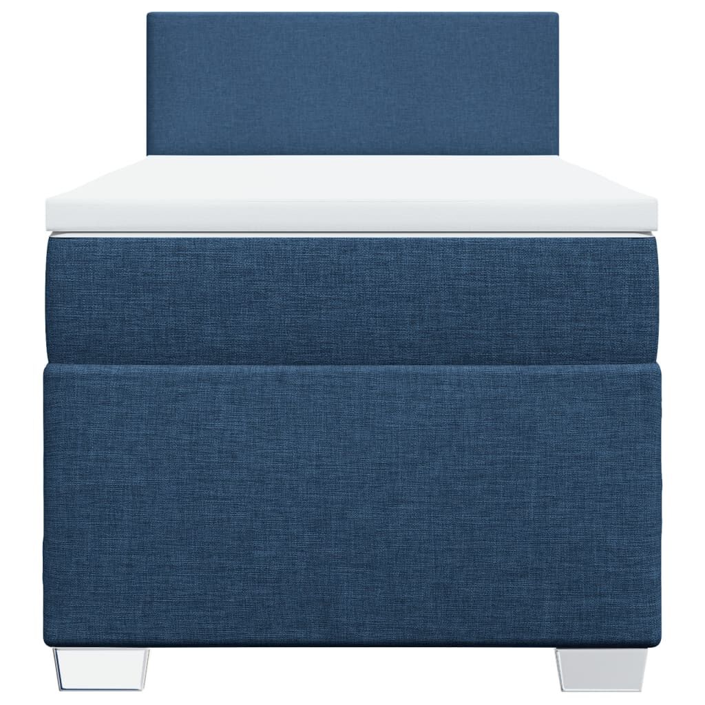 vidaXL Κρεβάτι Boxspring με Στρώμα Μπλε 100 x 200 εκ. Υφασμάτινο