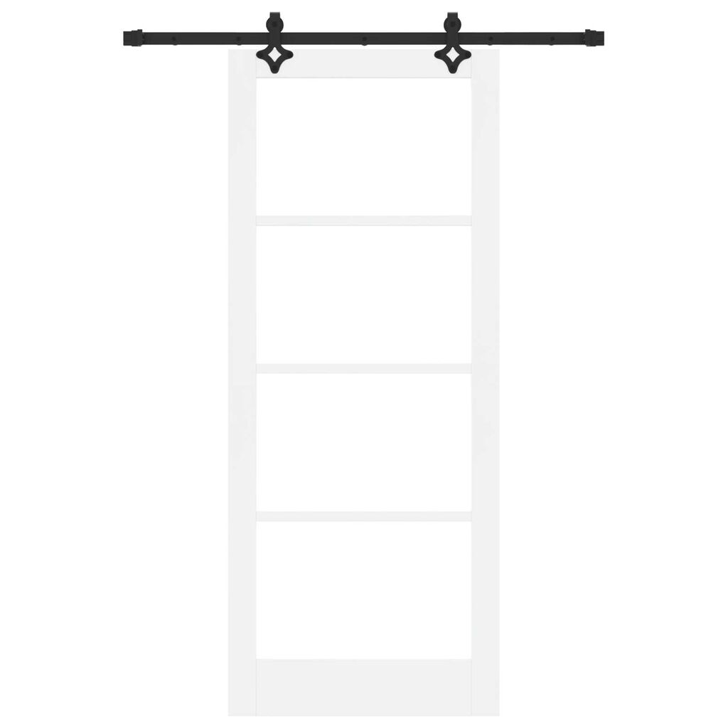 vidaXL Συρόμενη Πόρτα Λευκό 86 x 211 cm Ξύλο και μέταλλο