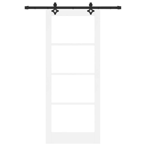 vidaXL Συρόμενη Πόρτα Λευκό 86 x 211 cm Ξύλο και μέταλλο