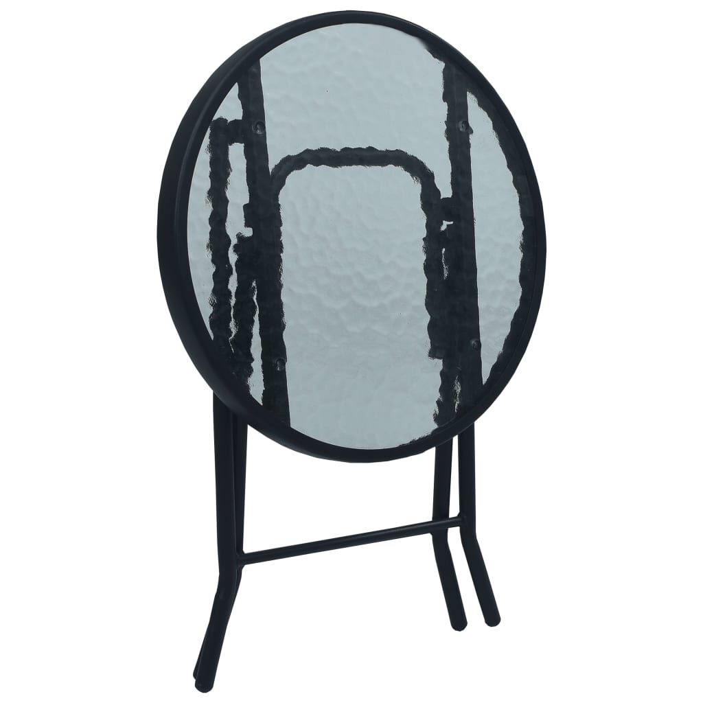 vidaXL Τραπέζι Bistro Μαύρο 40 x 46 εκ. Ατσάλι και Γυαλί