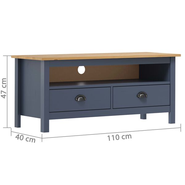 vidaXL Έπιπλο Τηλεόρασης Hill Γκρι 110x40x47 εκ. Ξύλο Πεύκου