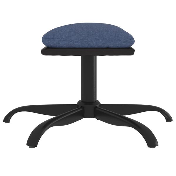 vidaXL Υποπόδιο Μπλε 60x60x36 εκ. Ύφασμα & Συνθετικό Δέρμα