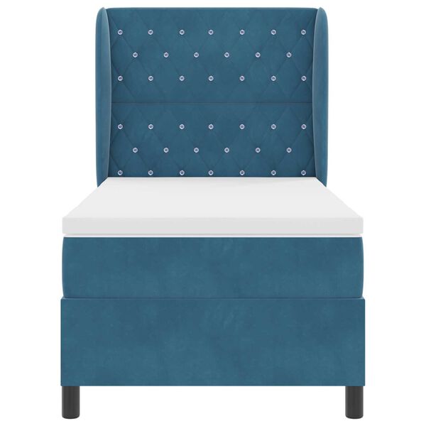 vidaXL Κρεβάτι με Στρώμα Dark Blue 90x190 cm Βελούδο