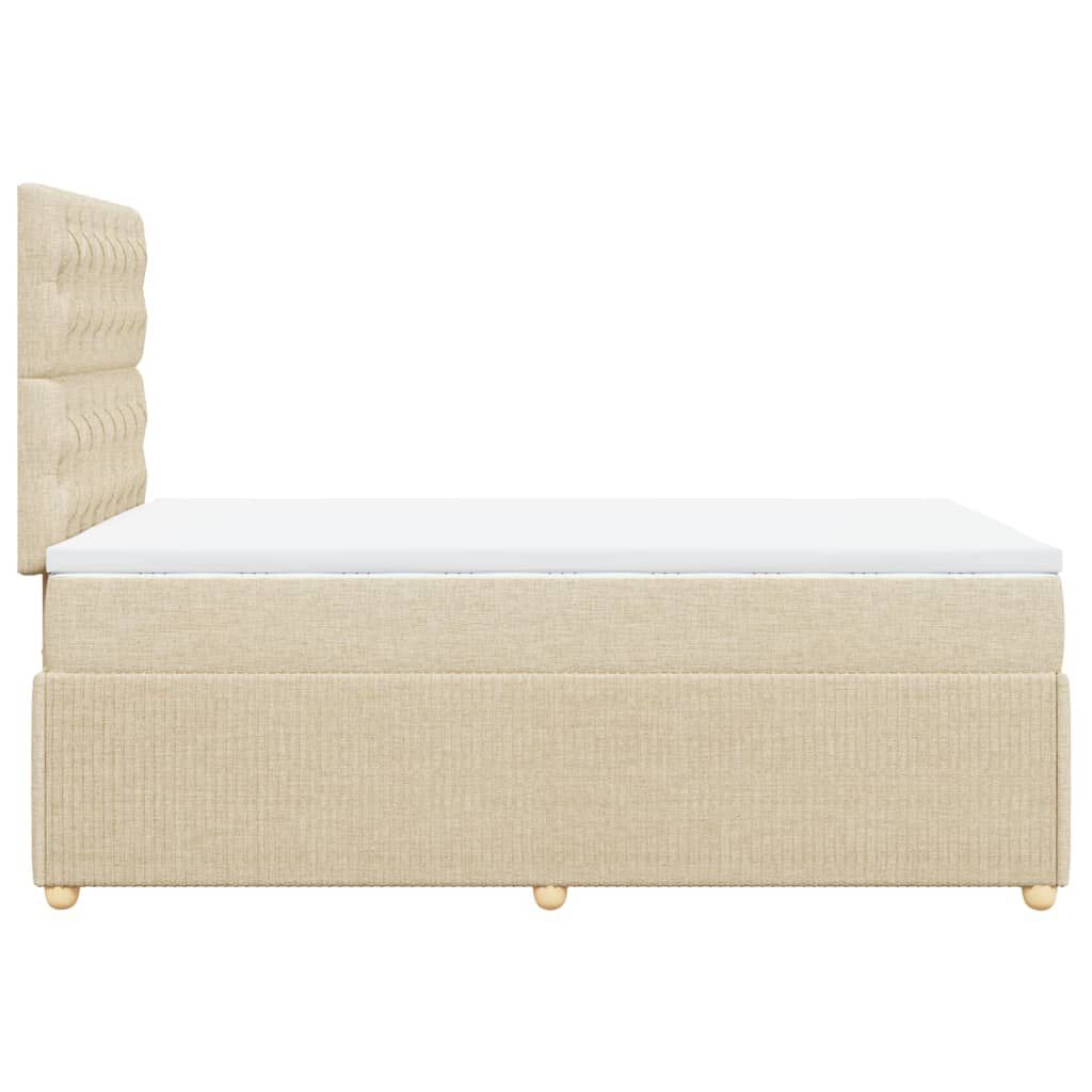 vidaXL Κρεβάτι Boxspring με Στρώμα Κρεμ 120x190 εκ. Υφασμάτινο
