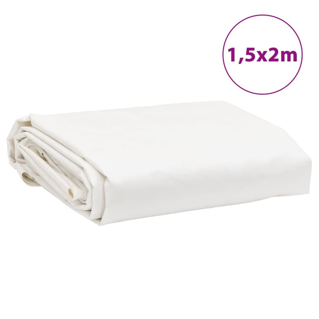 vidaXL Μουσαμάς Λευκός 1,5 x 2 μ. 650 γρ./μ²
