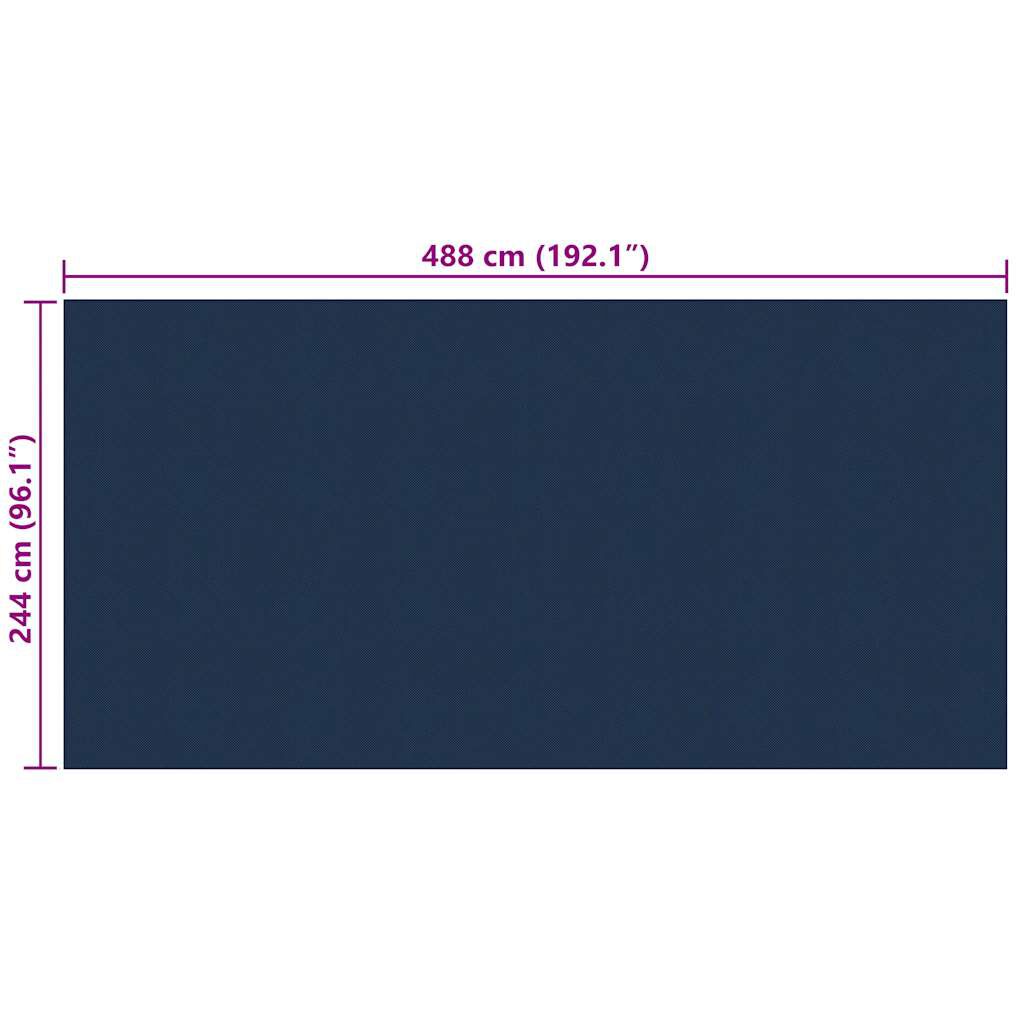vidaXL Κάλυμμα Πισίνας Ηλιακό Μαύρο/Μπλε 488x244 εκ. από Πολυαιθυλένιο