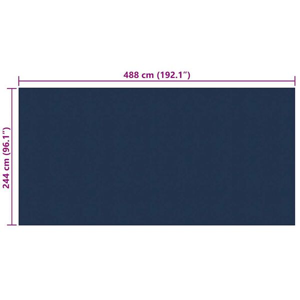 vidaXL Κάλυμμα Πισίνας Ηλιακό Μαύρο/Μπλε 488x244 εκ. από Πολυαιθυλένιο