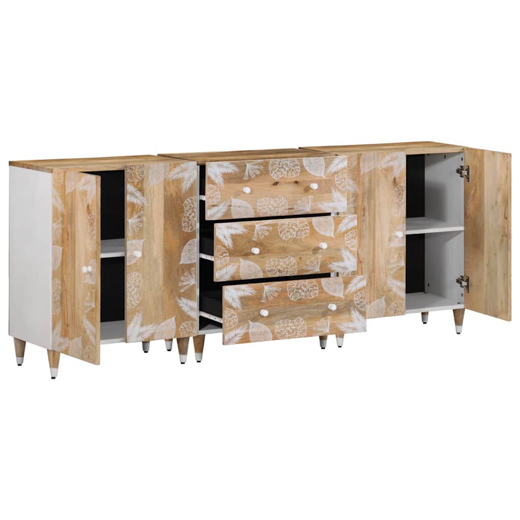 vidaXL Sideboards 3 τεμάχια 60x33,5x75 cm μασίφ ξύλο Mango