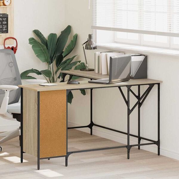 vidaXL Γραφείο Sonoma Δρυς 141 x 141 x 75 εκ. από Επεξεργασμένο Ξύλο