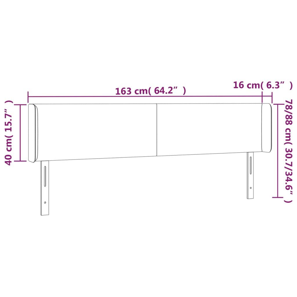 vidaXL Κεφαλάρι με Πτερύγια Ροζ 163x16x78/88 εκ. Βελούδινο