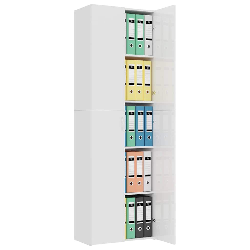 vidaXL Ντουλάπα Γραφείου Γυαλιστερό Λευκό 60x32x190 εκ. Επεξ. Ξύλο
