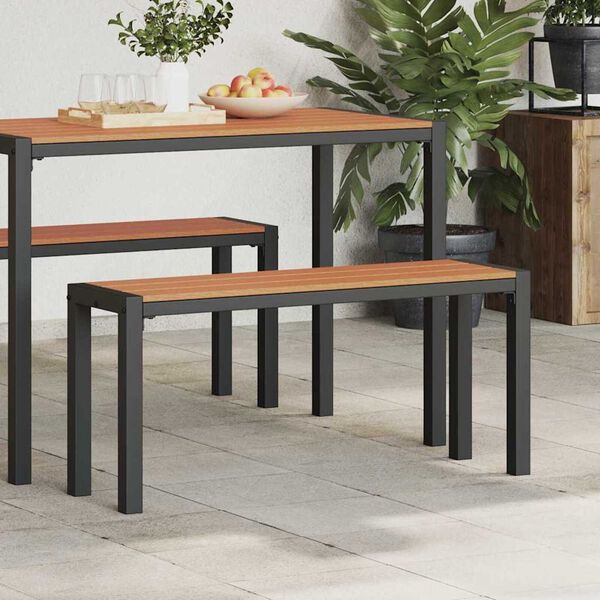 vidaXL Παγκάκι κήπου Καφέ 100 x 28 x 45 εκ. Ατσάλι