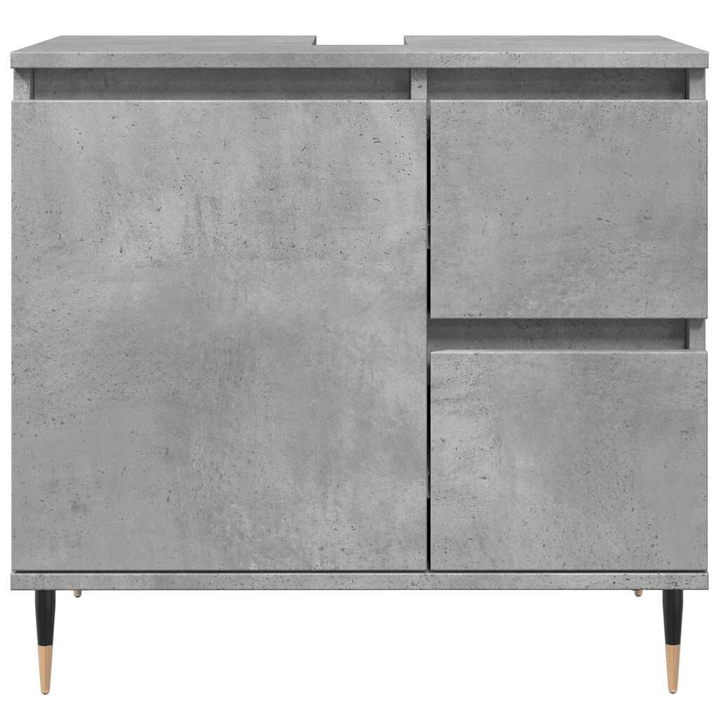 vidaXL Ντουλάπι Μπάνιου Γκρι Σκυροδέματος 65x33x60 εκ. Επεξ. Ξύλο