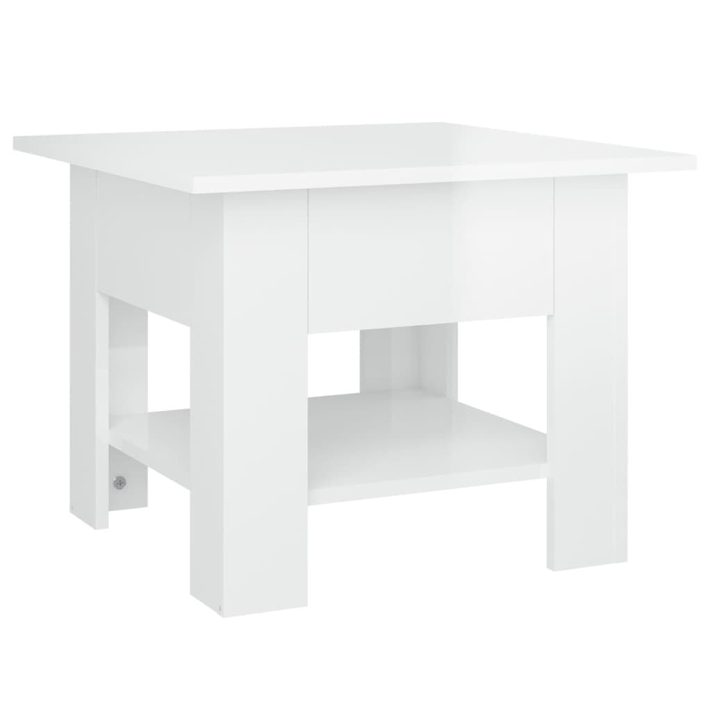vidaXL Τραπεζάκι Σαλονιού Γυαλ. Λευκό 55 x 55 x 42 εκ. Επεξεργ. Ξύλο
