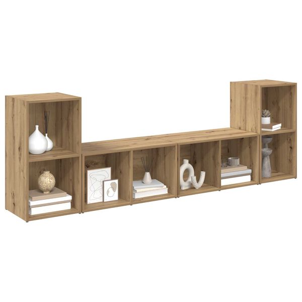 vidaXL Σετ επίπλου τηλεόρασης 4 pcs Χειροποίητη δρυς 72 x 35 x 36.5 cm