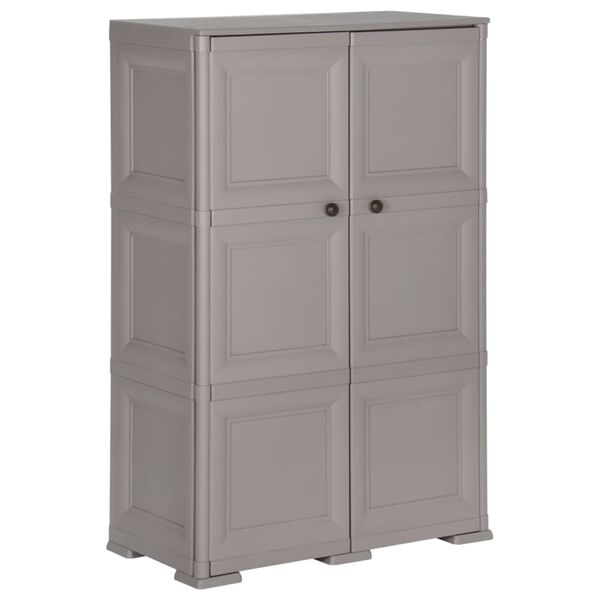 vidaXL Πλαστικό Ντουλάπι Γκρι 79 x 43 x 125 εκ. με Σχέδιο Ξύλου