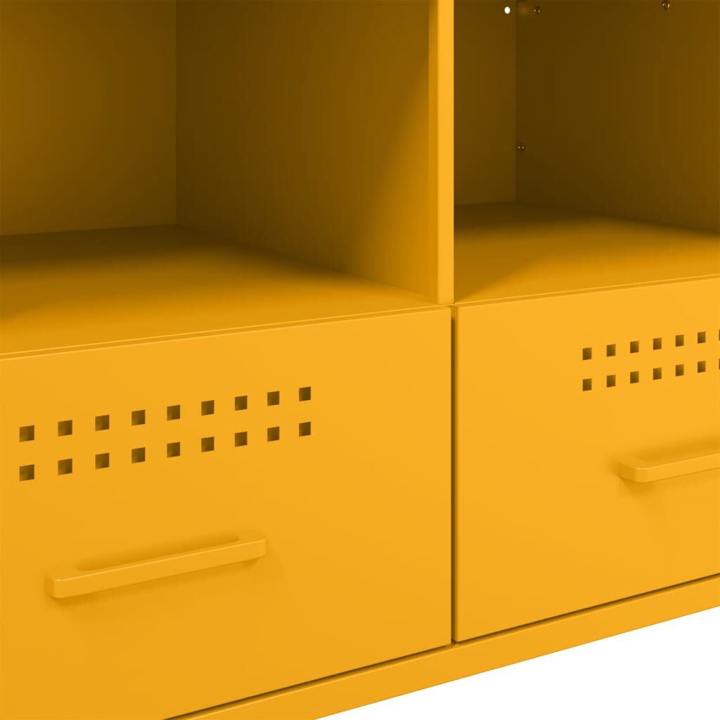 vidaXL Έπιπλο Τηλεόρασης Μουσταρδί Κίτρινο 68x39x50,5 εκ. από Ατσάλι