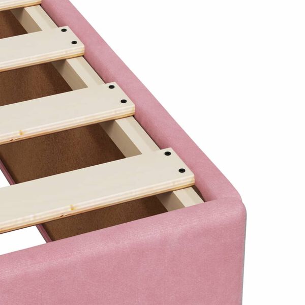 vidaXL Κρεβάτι Boxspring με Στρώμα Ροζ 120x190 εκ. Βελούδινο