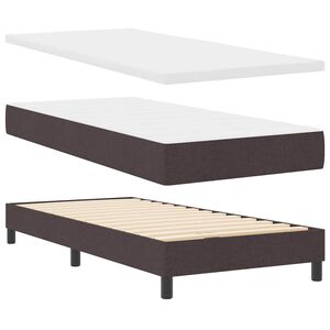 vidaXL Κρεβάτι box spring με στρώμα με στρώμα Σκούρο Καφέ 90 x 200 cm